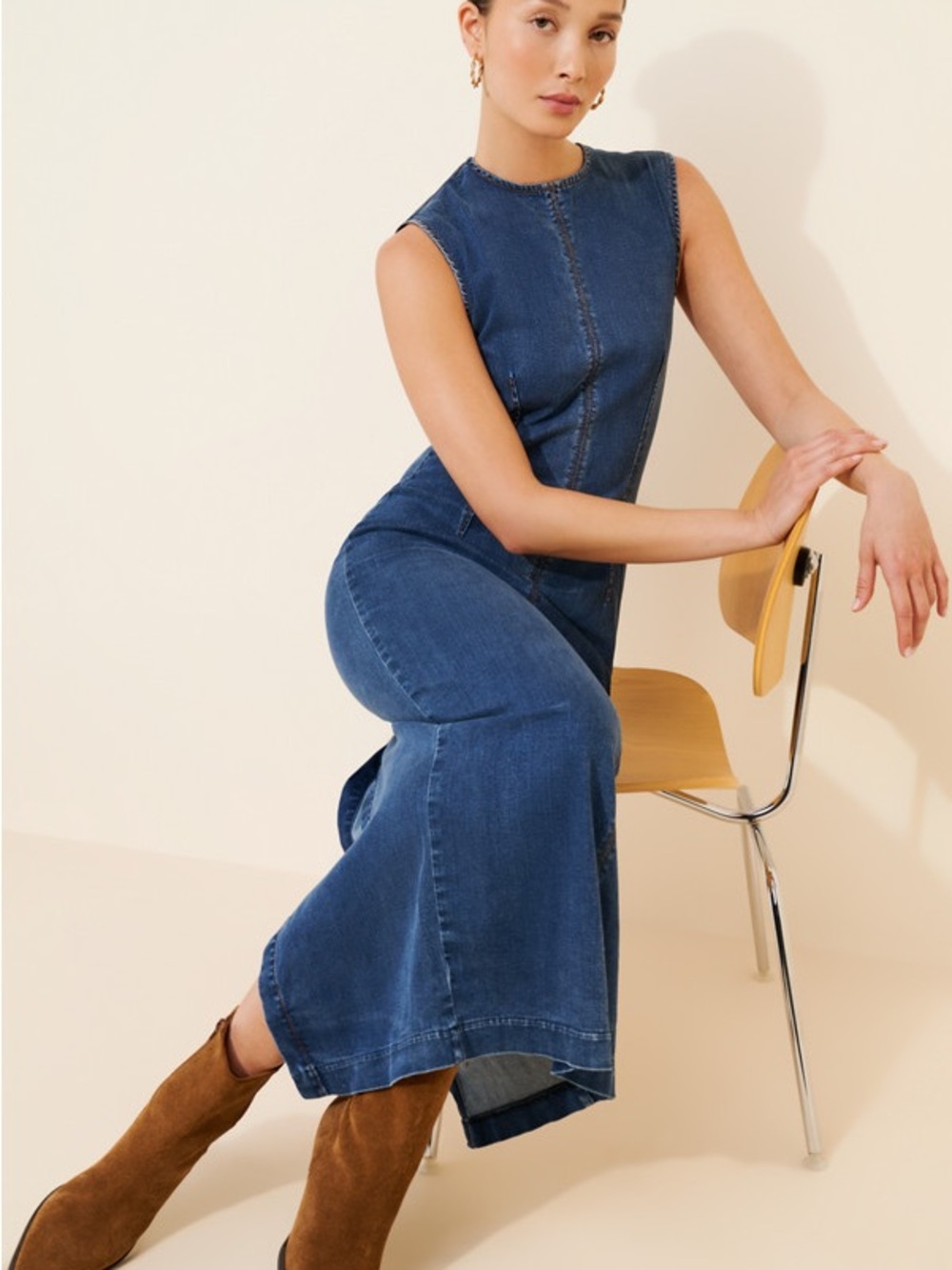 Reformation Jeans Kendi Denim Midi Dress 2